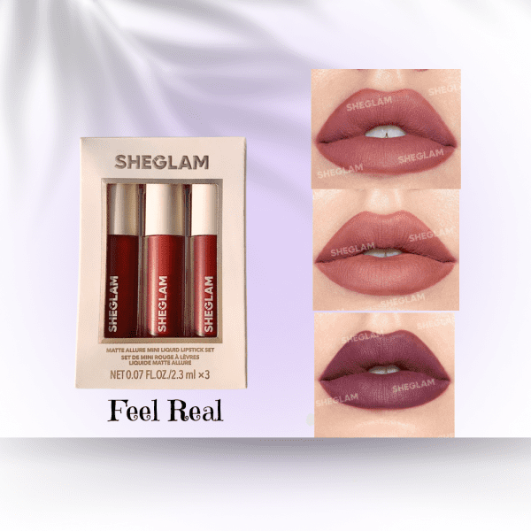 SHEGLAM Matte Allure Mini Liquid Lipstick Set - Feel Real