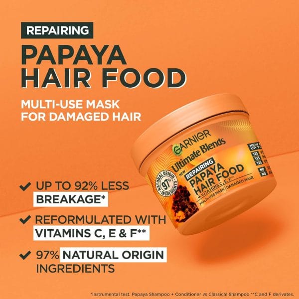Garnier Hair Food, Papaya 3-in-1 Hair Mask Treatment, 400ml - Image 5