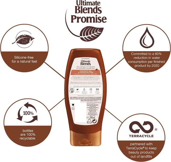Garnier Coconut oil & Cocoa Butter Ultimate Blends Conditioner - 360ml - Image 4