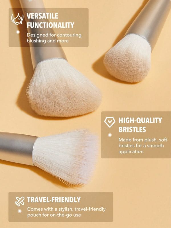 SHEGLAM Glam 101 Face Essentials Brush Set With Bag - Image 3