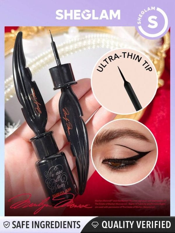 Marilyn Monroe X SHEGLAM A Poet'S Lover Liquid Eyeliner Black - Image 4