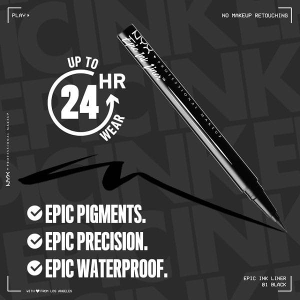 NYX EPIC INK WATERPROOF LIQUID EYELINER - Image 3