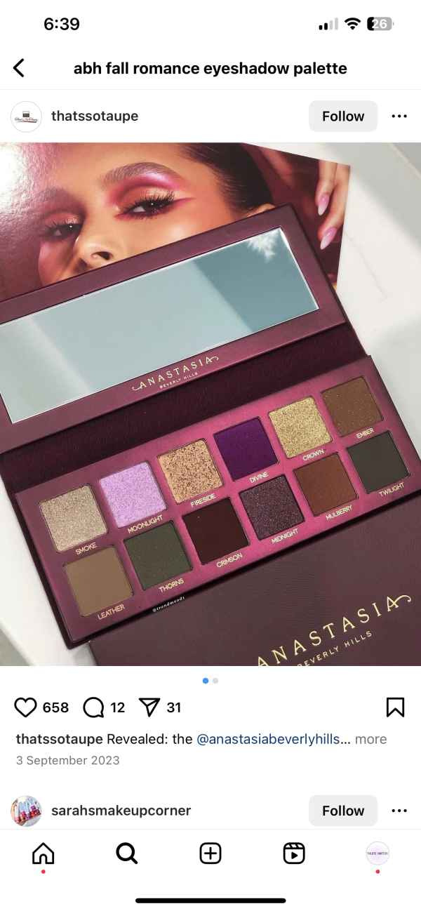 ANASTASIA BEVERLY HILLS FALL ROMANCE EYE SHADOW PALETTE - Image 2